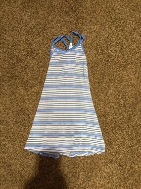 Blue and White Striped Tank